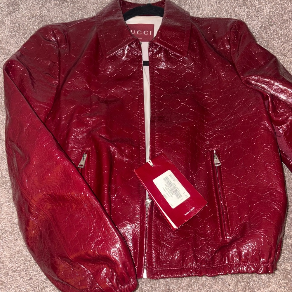 Gucci Women's Crimson Leather Jacket